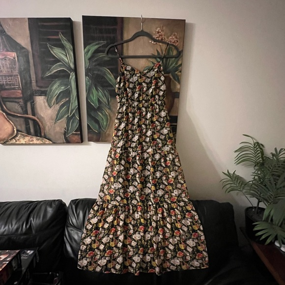 NEW J Crew Mercantile Tiered Floral Maxi Dress spaghetti straps lined 00 NWOT - Picture 4 of 13